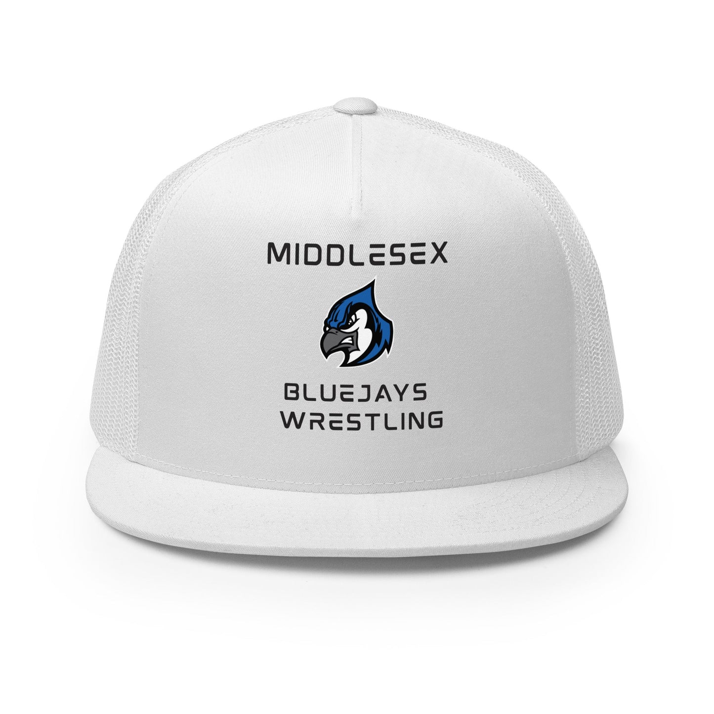 Performance | 5 Panel Trucker Cap | Middlesex Bluejays Wrestling | Bluejays Logo