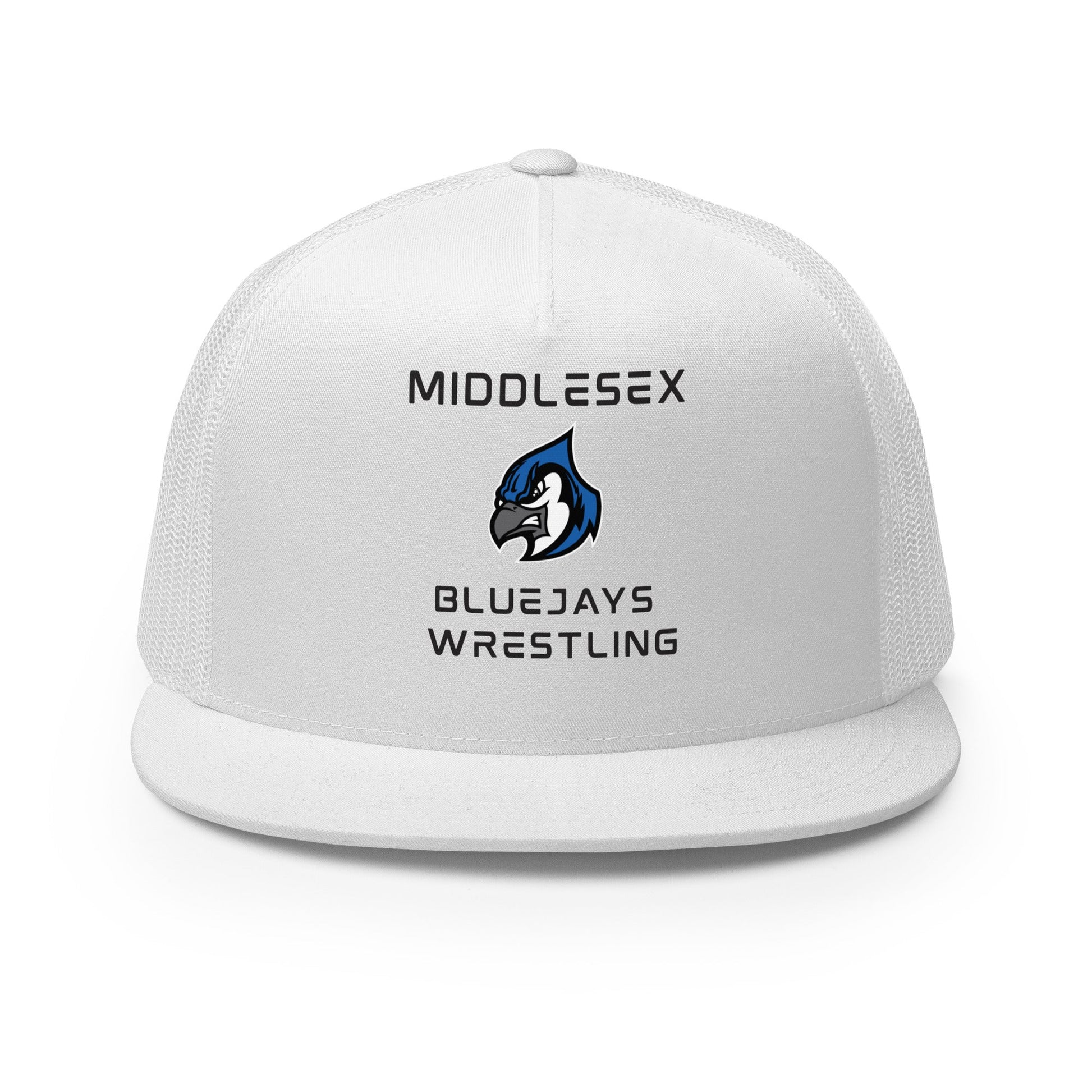 Performance | 5 Panel Trucker Cap | Middlesex Bluejays Wrestling | Bluejays Logo