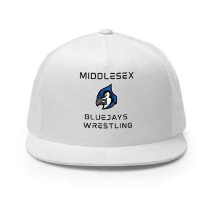 Performance | 5 Panel Trucker Cap | Middlesex Bluejays Wrestling | Bluejays Logo