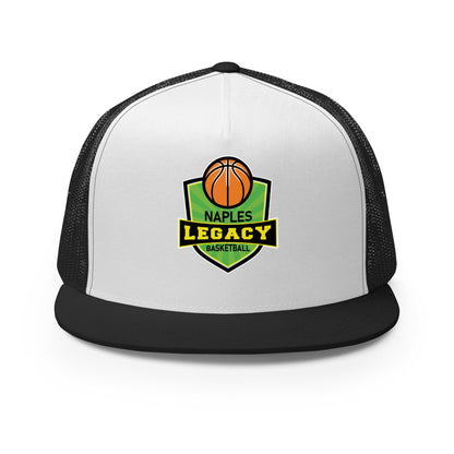 Performance | 5 Panel Trucker Cap | Naples Legacy | Shield Logo