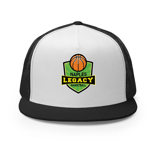 Performance | 5 Panel Trucker Cap | Naples Legacy | Shield Logo