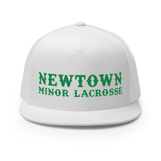 Performance | 5 Panel Trucker Cap | Newtown Minor Lacrosse | Modern Script Logo