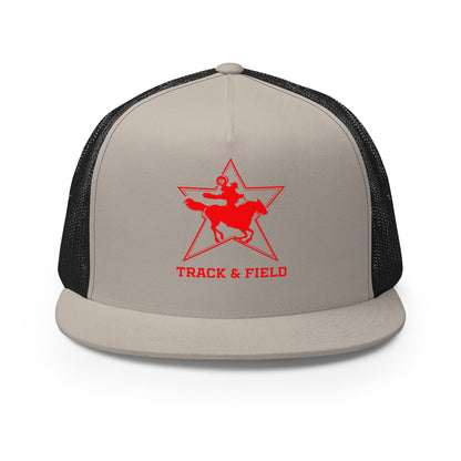 Performance | 5 Panel Trucker Cap | North Lake Track and Field | Cowboy T&F Logo