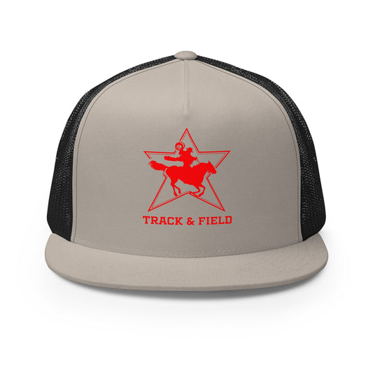 Performance | 5 Panel Trucker Cap | North Lake Track and Field | Cowboy T&F Logo