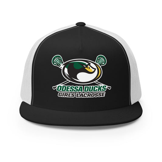 Performance | 5 Panel Trucker Cap | Odessa Girls Lacrosse | Duck Sticks Logo