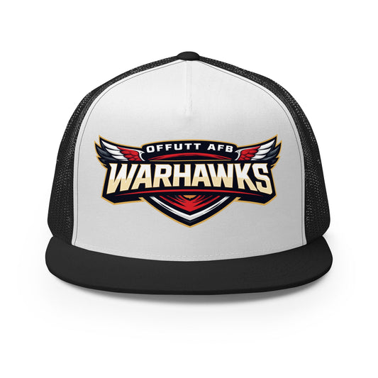 Performance | 5 Panel Trucker Cap | Offutt AFB Warhawks | Mark Logo