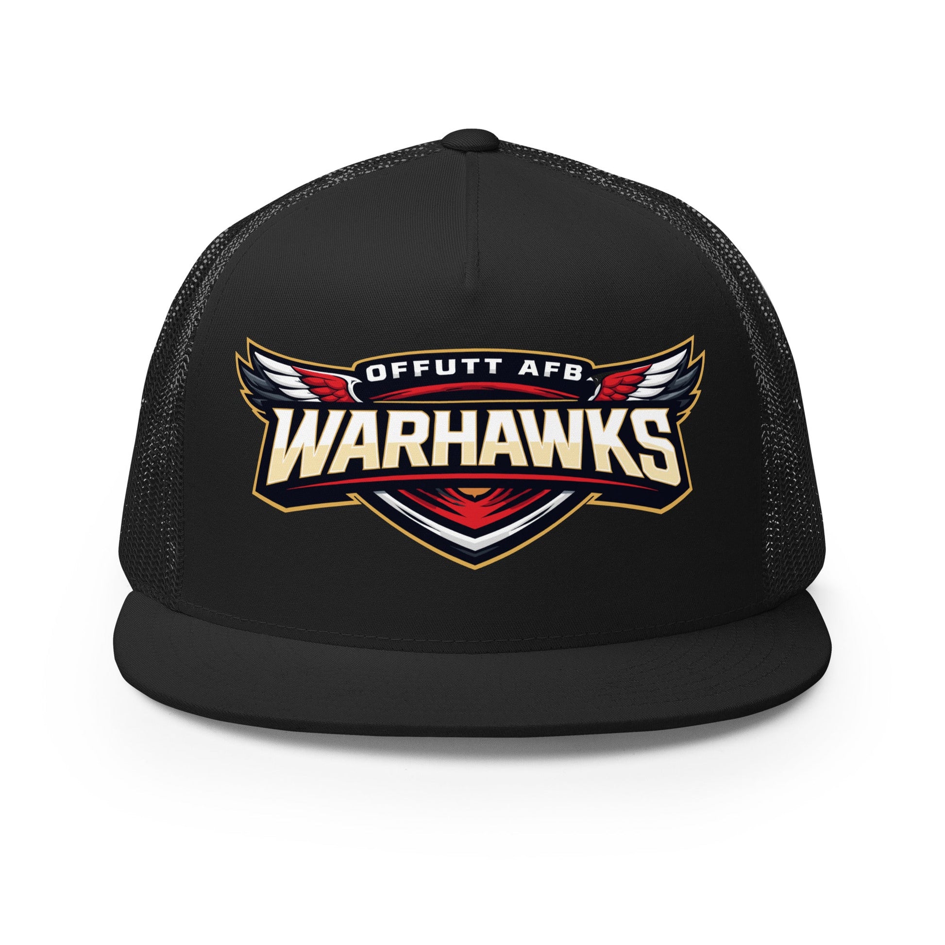 Performance | 5 Panel Trucker Cap | Offutt AFB Warhawks | Mark Logo