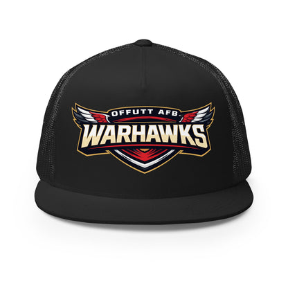 Performance | 5 Panel Trucker Cap | Offutt AFB Warhawks | Mark Logo