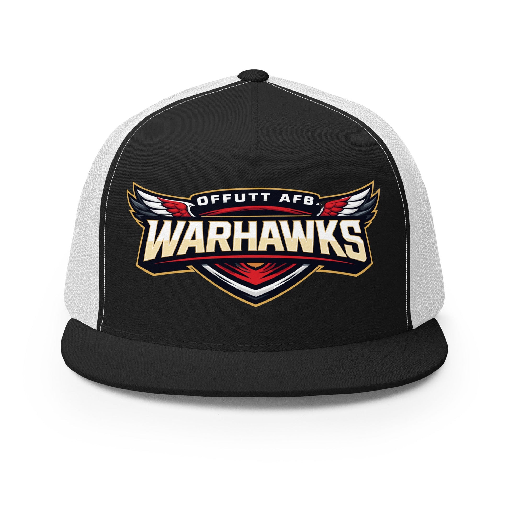 Performance | 5 Panel Trucker Cap | Offutt AFB Warhawks | Mark Logo