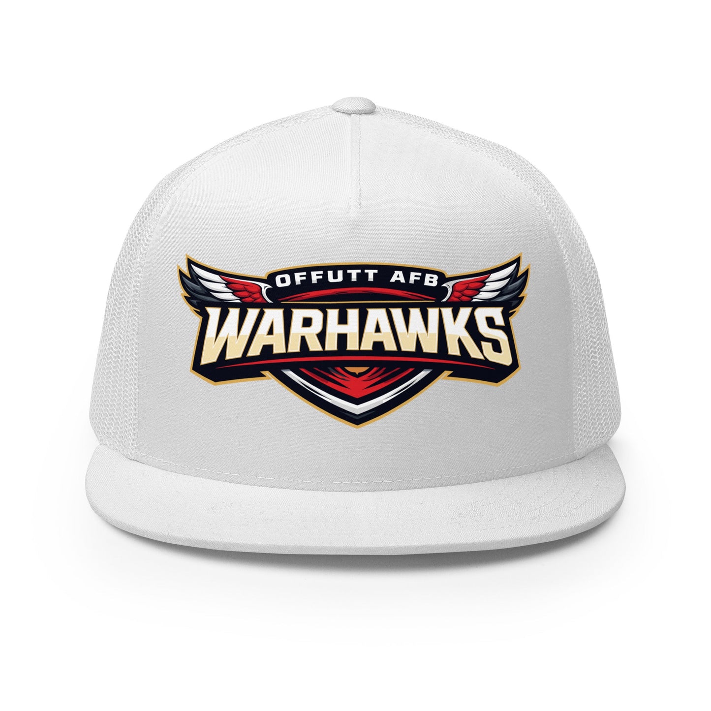 Performance | 5 Panel Trucker Cap | Offutt AFB Warhawks | Mark Logo
