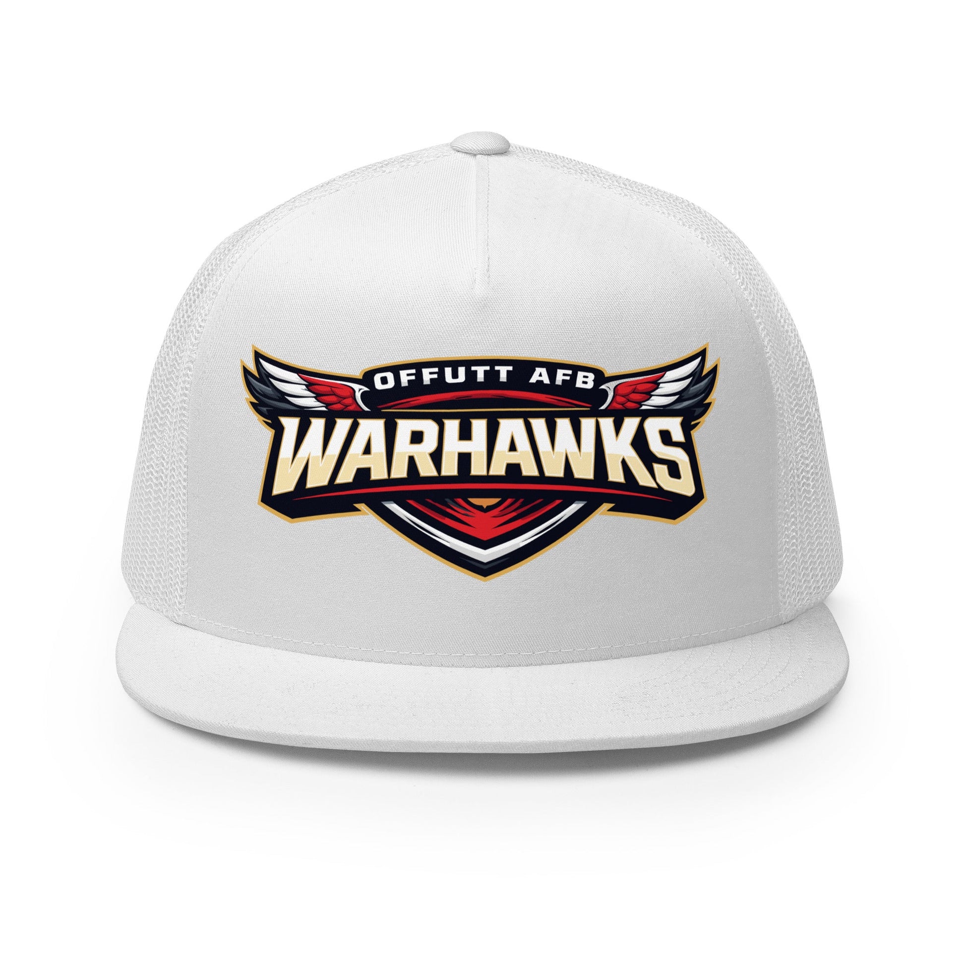 Performance | 5 Panel Trucker Cap | Offutt AFB Warhawks | Mark Logo