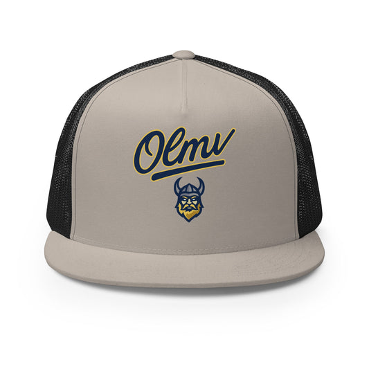 Performance | 5 Panel Trucker Cap | OLMV Vikings | Script Logo
