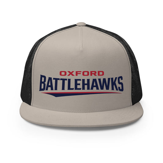 Performance | 5 Panel Trucker Cap | Oxford Battlehawks 13U | Raptor Logo