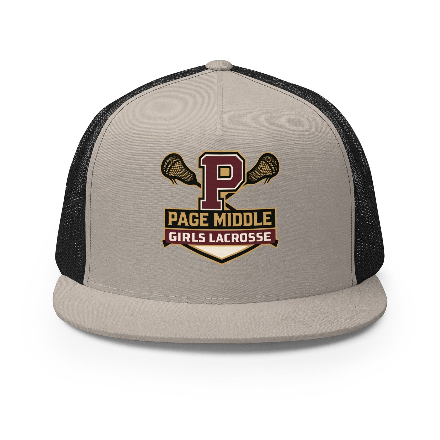 Performance | 5 Panel Trucker Cap | Page Middle Girls Lacrosse | Block P Logo