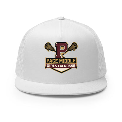 Performance | 5 Panel Trucker Cap | Page Middle Girls Lacrosse | Block P Logo
