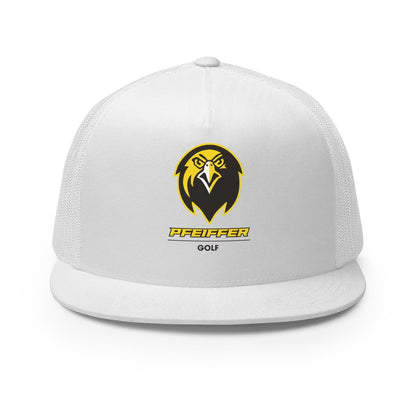 Performance | 5 Panel Trucker Cap | Pfeiffer University Golf | Falcon Logo