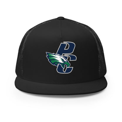 Performance | 5 Panel Trucker Cap | PINE CREEK SWIM & DIVE | PC Mascot Logo