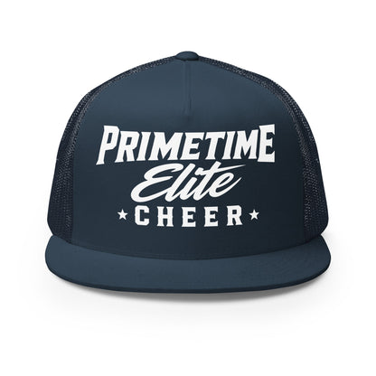 Performance | 5 Panel Trucker Cap | PTE Bulldog Cheer | Script Logo