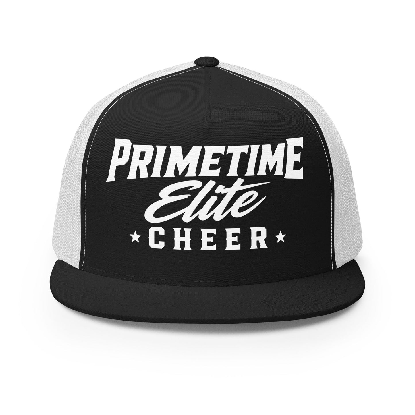 Performance | 5 Panel Trucker Cap | PTE Bulldog Cheer | Script Logo