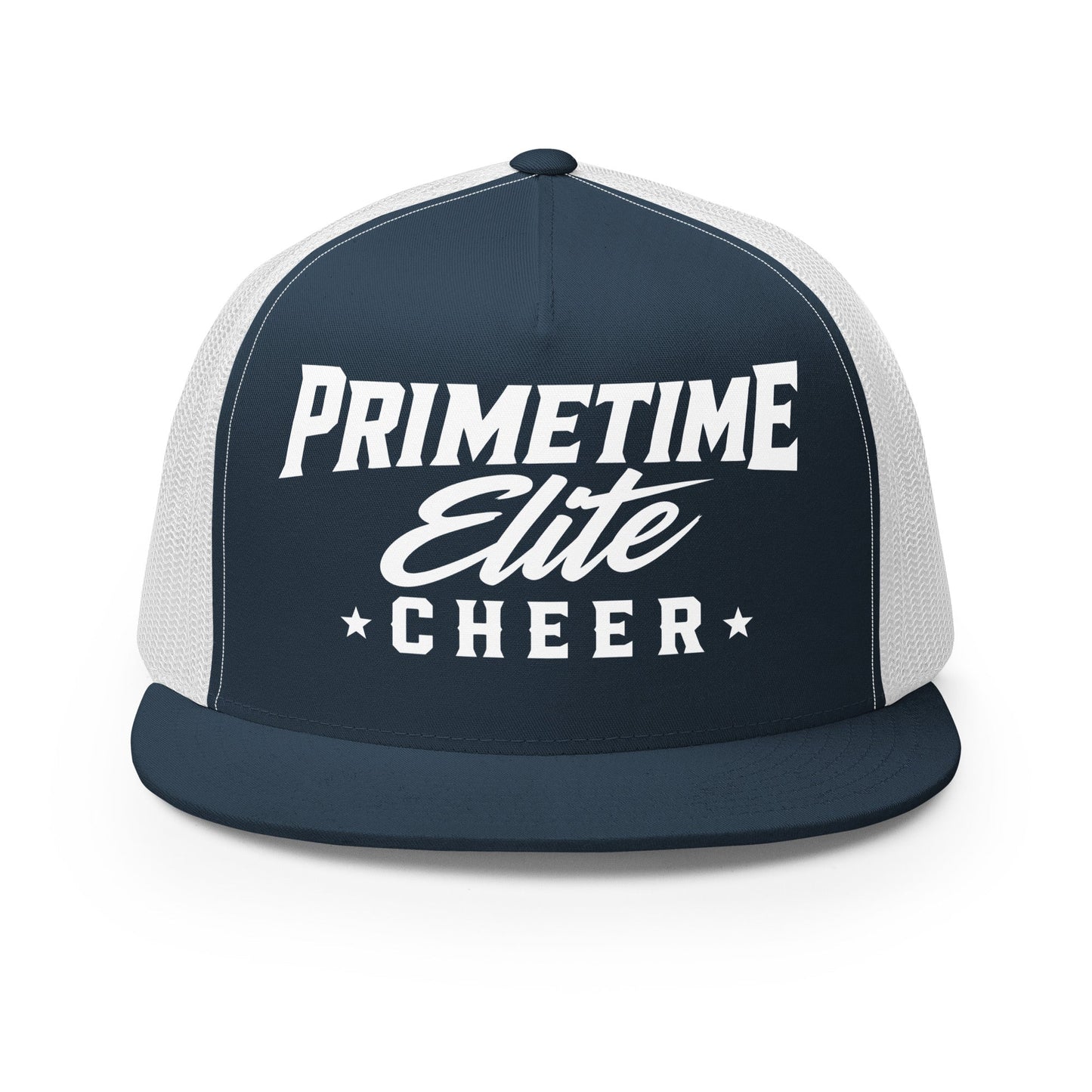 Performance | 5 Panel Trucker Cap | PTE Bulldog Cheer | Script Logo