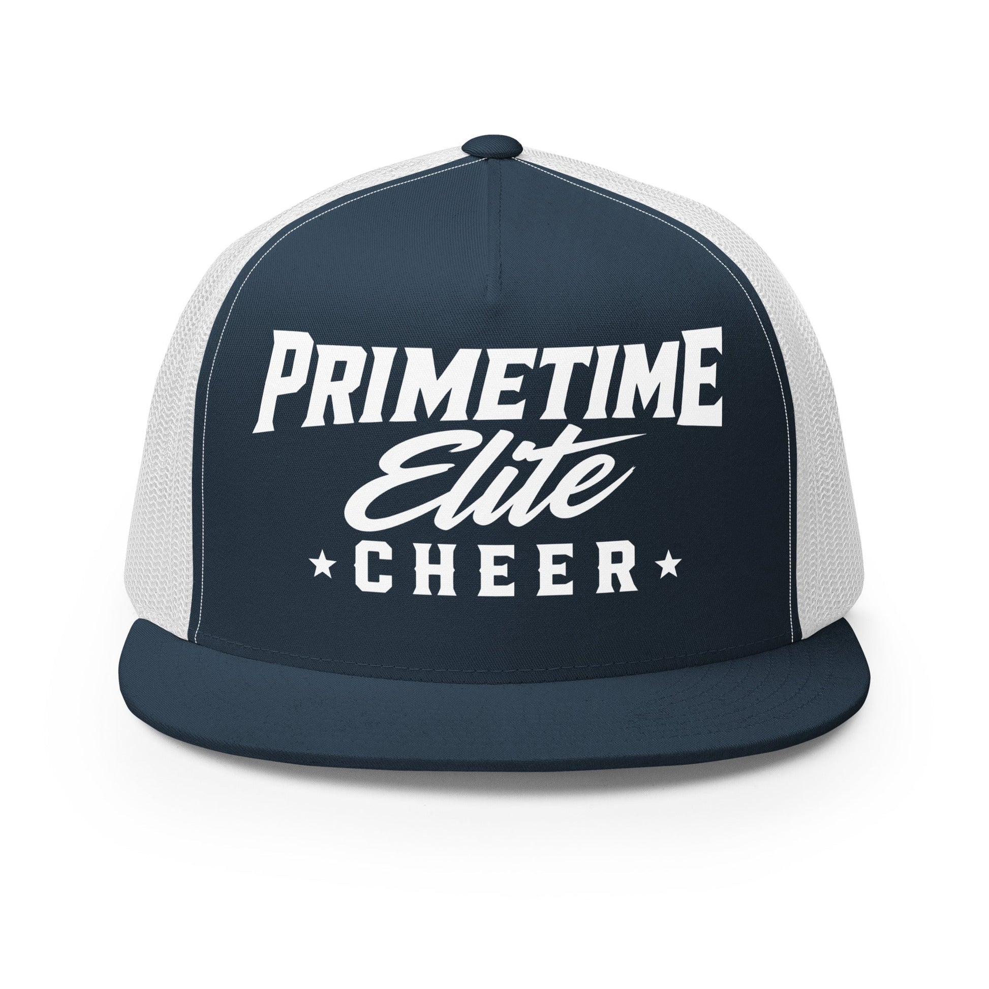 Performance | 5 Panel Trucker Cap | PTE Bulldog Cheer | Script Logo