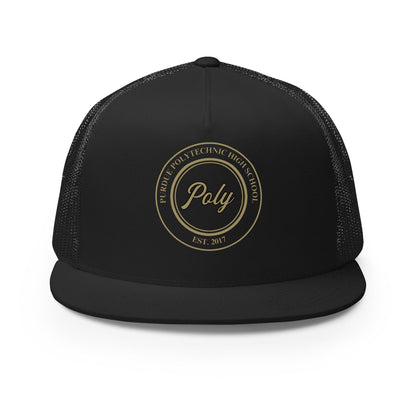 Performance | 5 Panel Trucker Cap | Purdue Polytechnic High School | Poly Seal Logo