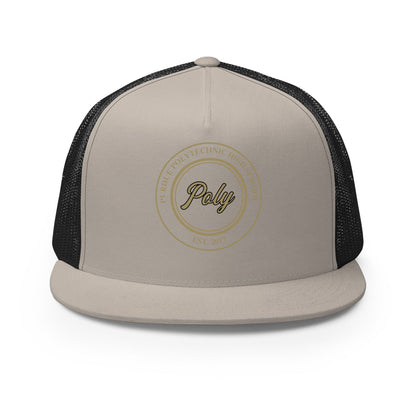 Performance | 5 Panel Trucker Cap | Purdue Polytechnic High School | Poly Seal Logo