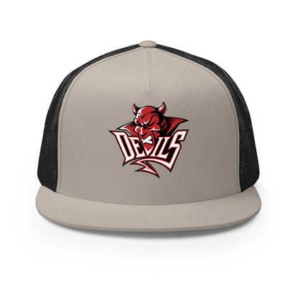 Performance | 5 Panel Trucker Cap | Red Springs Track and Field | Mascot Logo