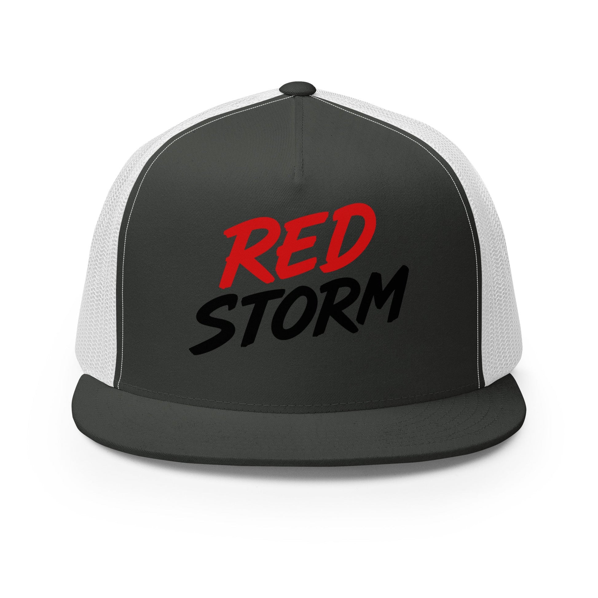 Performance | 5 Panel Trucker Cap | Red Storm | Crest Logo