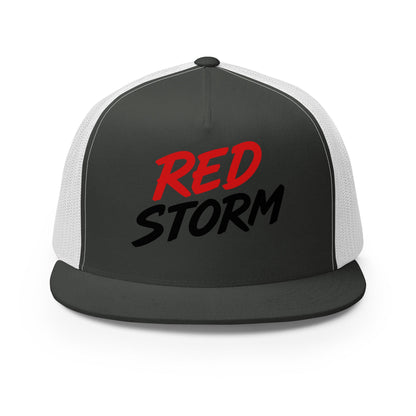 Performance | 5 Panel Trucker Cap | Red Storm | Crest Logo