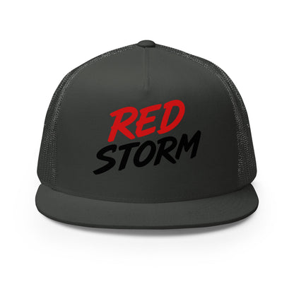 Performance | 5 Panel Trucker Cap | Red Storm | Crest Logo