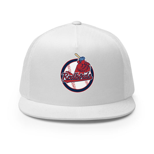 Performance | 5 Panel Trucker Cap | Redbirds | Vintage Badge Logo