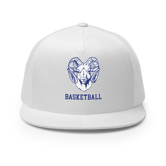Performance | 5 Panel Trucker Cap | Rensselaer Rams | Basketball Logo