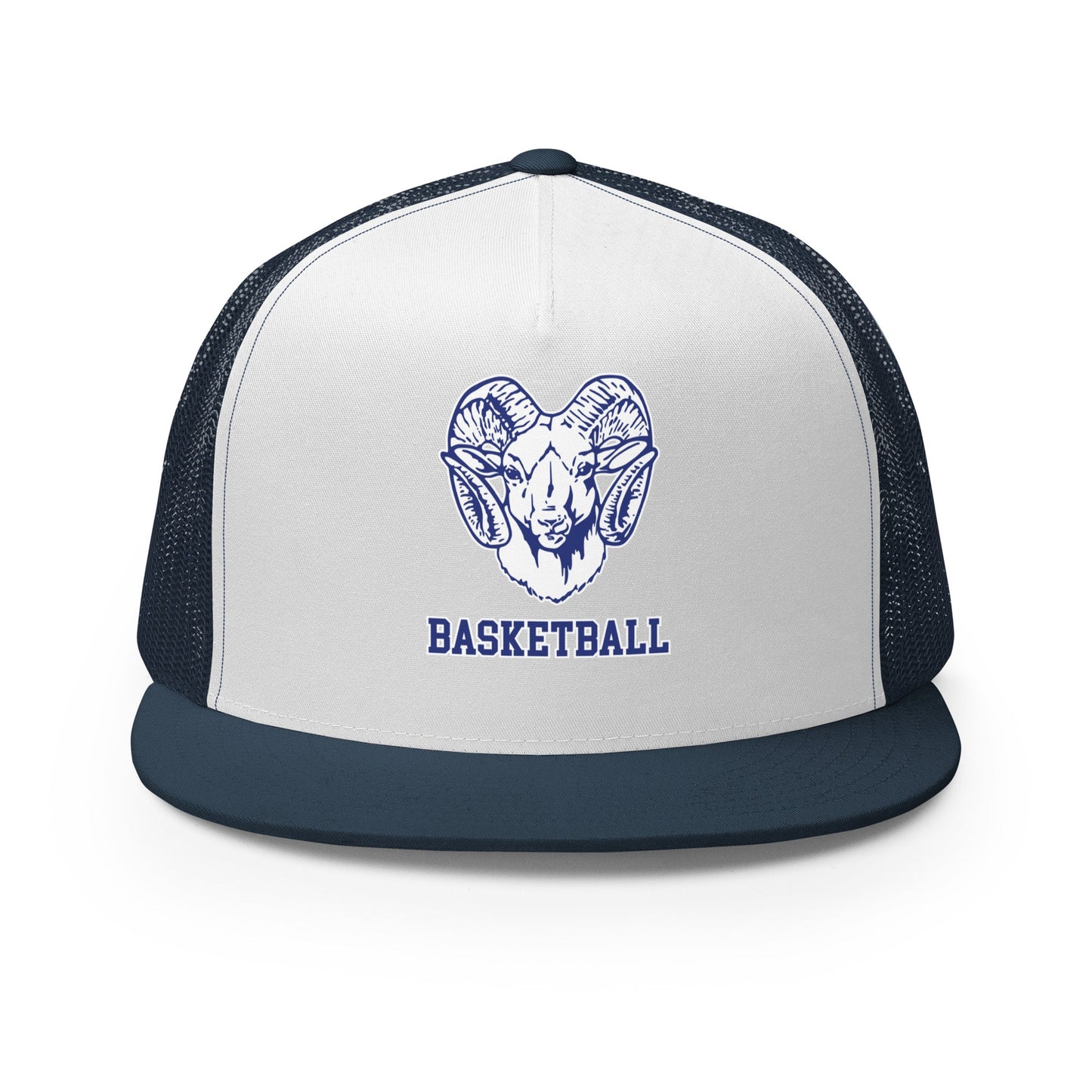 Performance | 5 Panel Trucker Cap | Rensselaer Rams | Basketball Logo