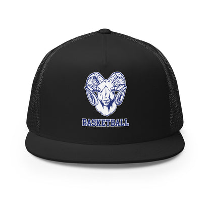 Performance | 5 Panel Trucker Cap | Rensselaer Rams | Basketball Logo