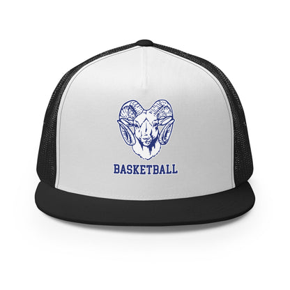 Performance | 5 Panel Trucker Cap | Rensselaer Rams | Basketball Logo