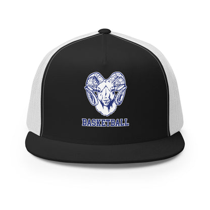 Performance | 5 Panel Trucker Cap | Rensselaer Rams | Basketball Logo