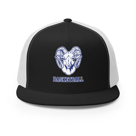 Performance | 5 Panel Trucker Cap | Rensselaer Rams | Basketball Logo