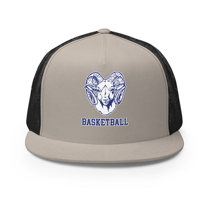 Performance | 5 Panel Trucker Cap | Rensselaer Rams | Basketball Logo