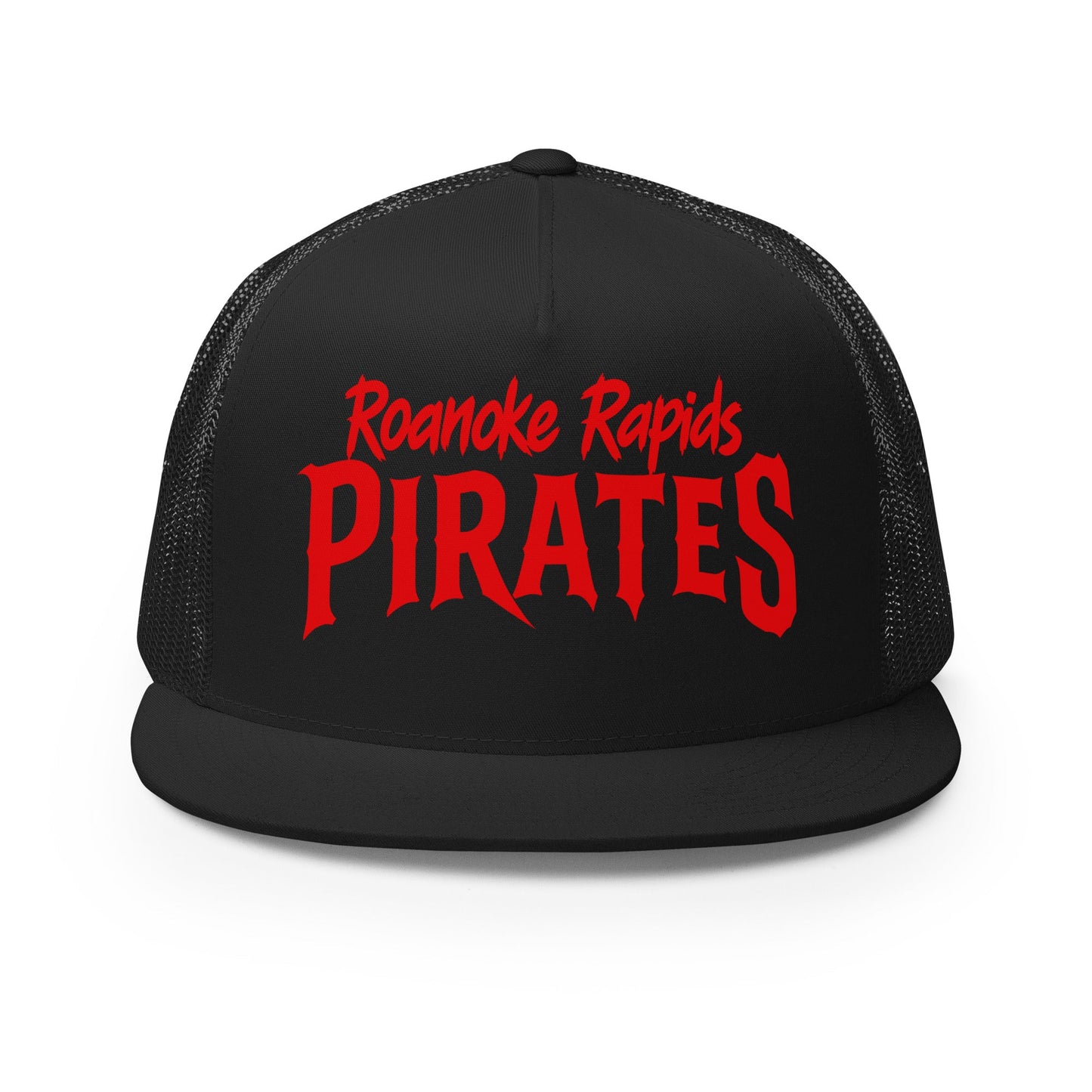 Performance | 5 Panel Trucker Cap | Roanoke Rapids Pirates | Black Sail Battlers Logo