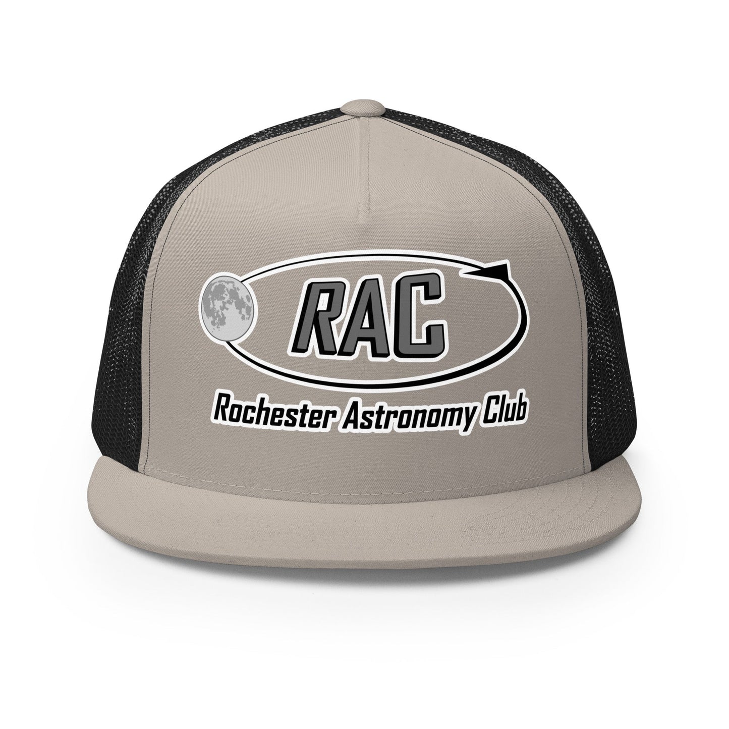 Performance | 5 Panel Trucker Cap | Rochester Astronomy Club | Orbit Logo