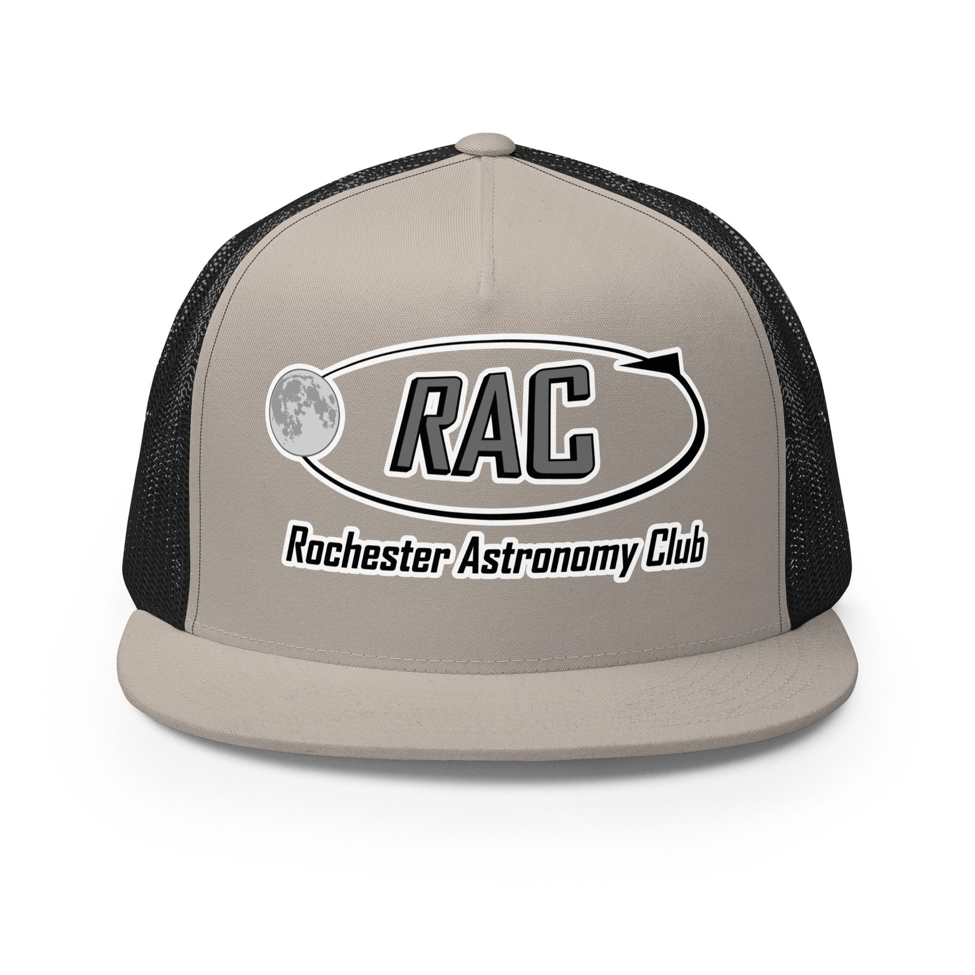Performance | 5 Panel Trucker Cap | Rochester Astronomy Club | Orbit Logo