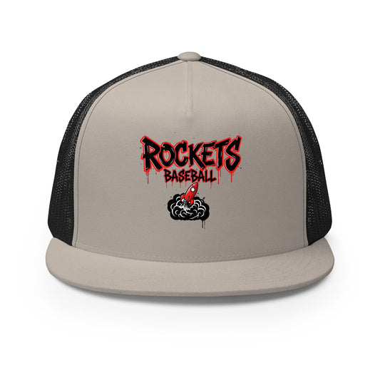 Performance | 5 Panel Trucker Cap | Rockets Baseball | Alt Logo 2