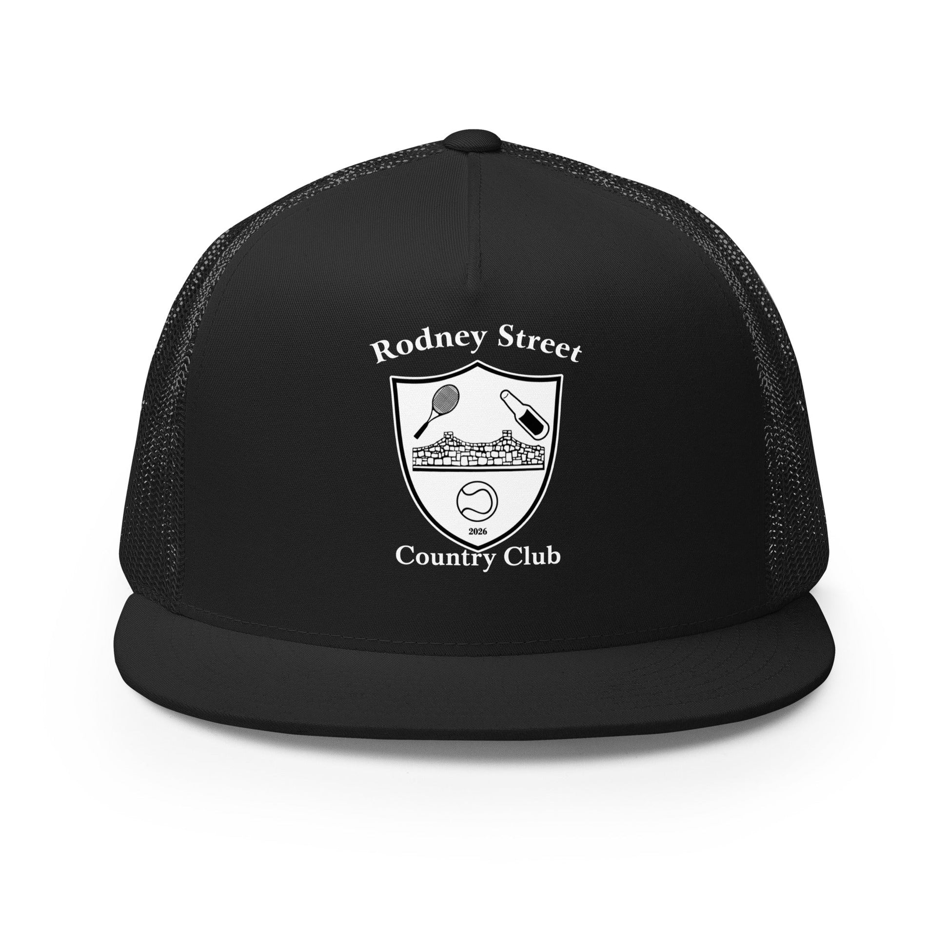 Performance | 5 Panel Trucker Cap | Rodney Street CC Tennis | Crest Logo