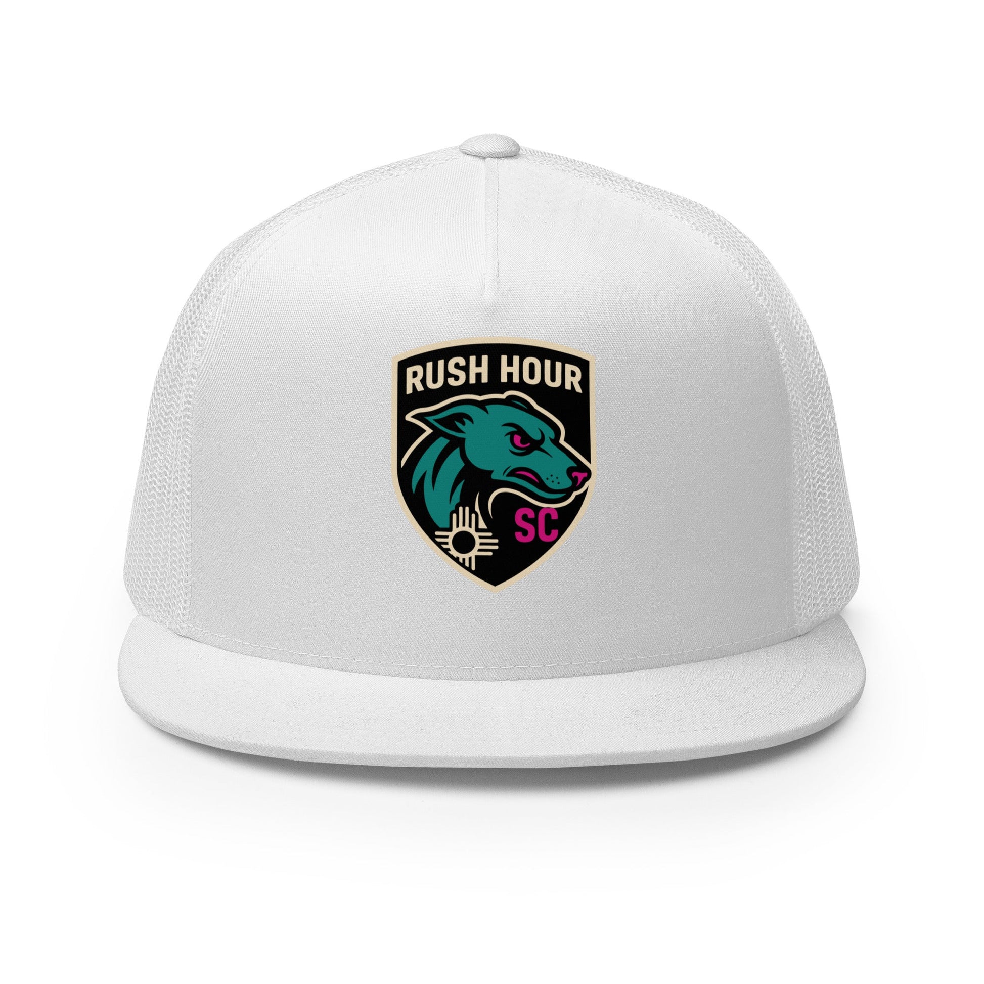 Performance | 5 Panel Trucker Cap | Rush Hour | Badge Logo