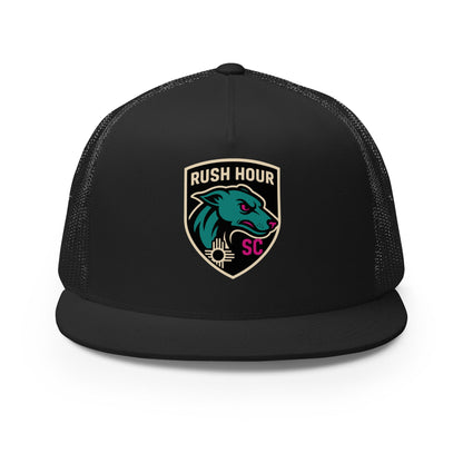 Performance | 5 Panel Trucker Cap | Rush Hour | Badge Logo