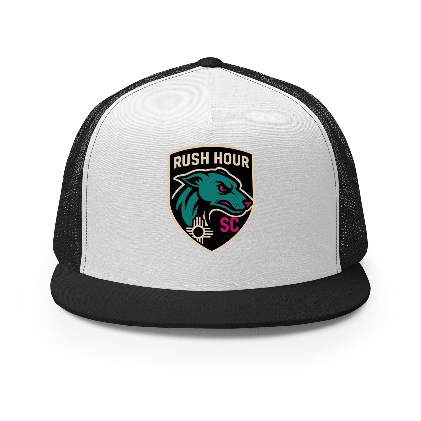 Performance | 5 Panel Trucker Cap | Rush Hour | Badge Logo