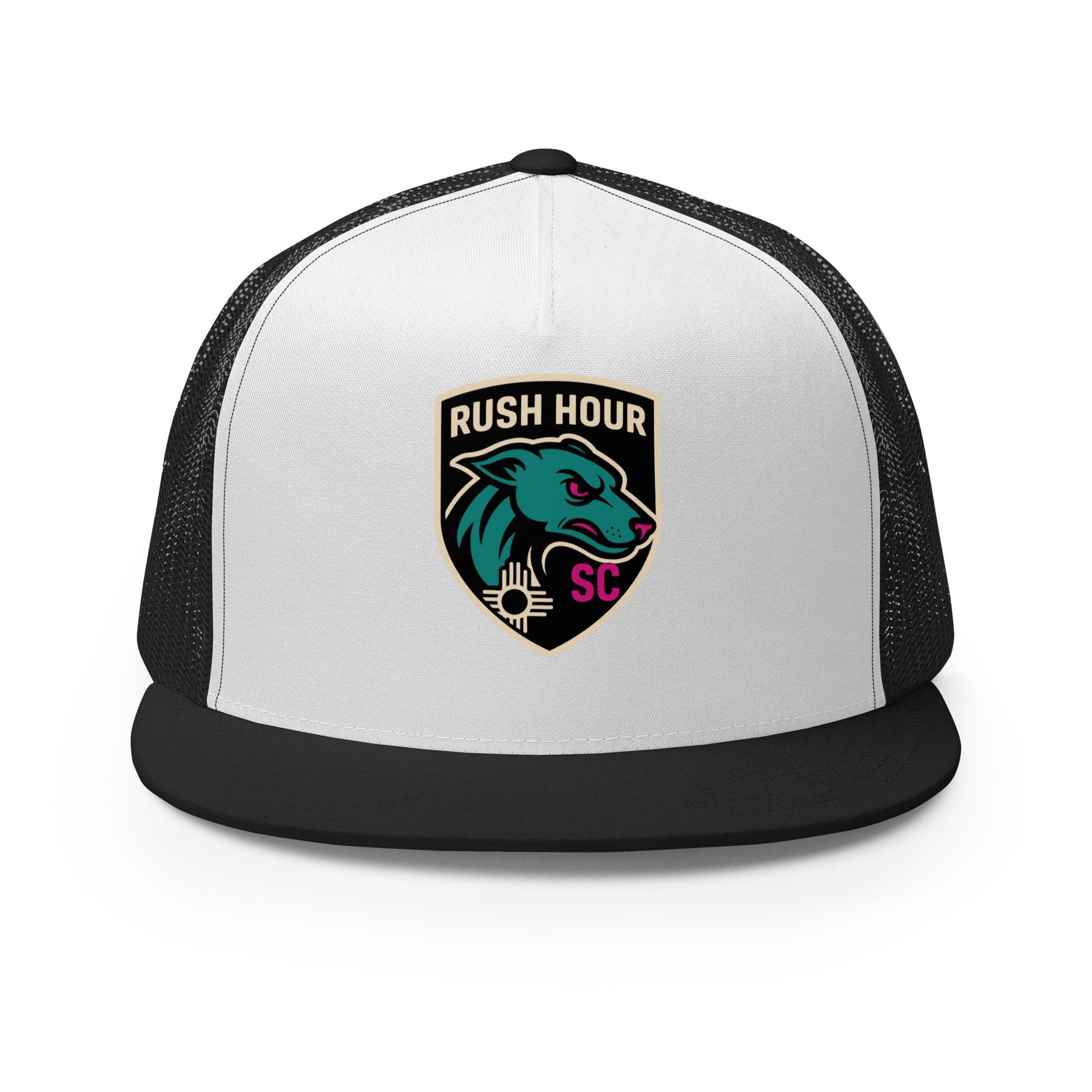 Performance | 5 Panel Trucker Cap | Rush Hour | Badge Logo
