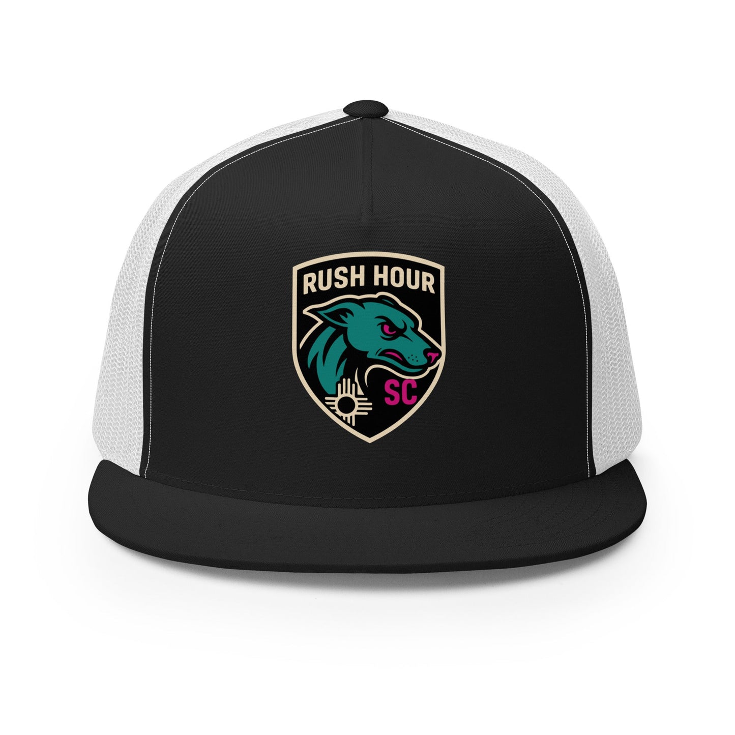 Performance | 5 Panel Trucker Cap | Rush Hour | Badge Logo