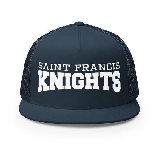 Performance | 5 Panel Trucker Cap | Saint Francis School | Modern Script Logo